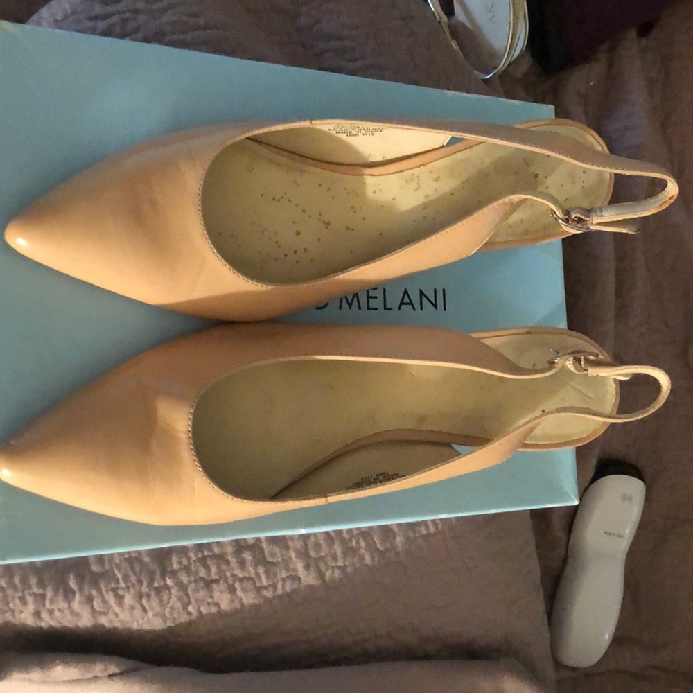 Beige Nine West Sling backs